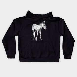 Somali wild ass foal illustration Kids Hoodie